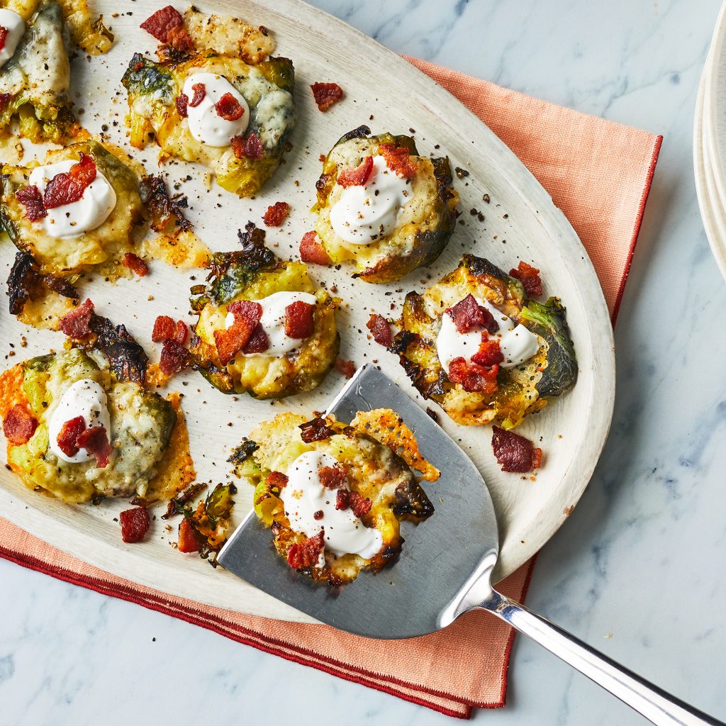 Loaded Smashed Brussels Sprouts_best brussels sprouts recipes