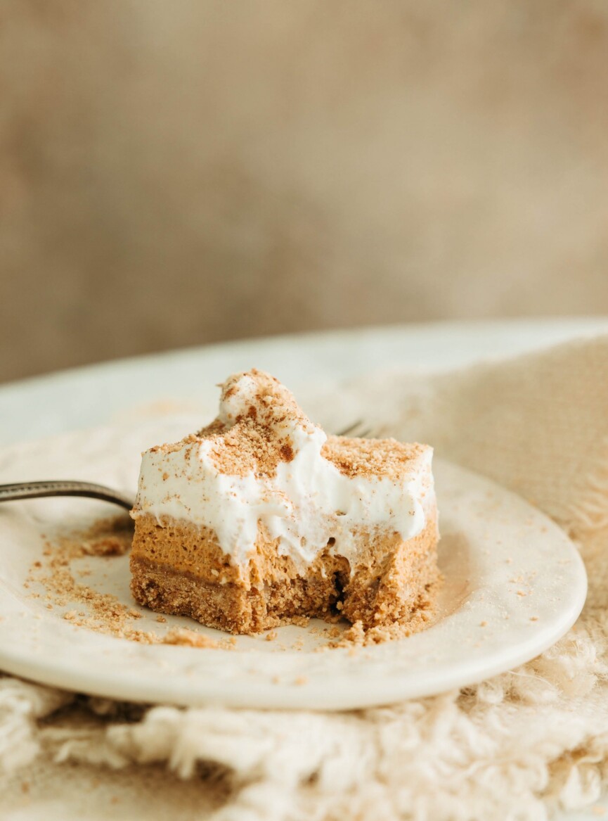 no bake pumpkin pie bars for thanksgiving