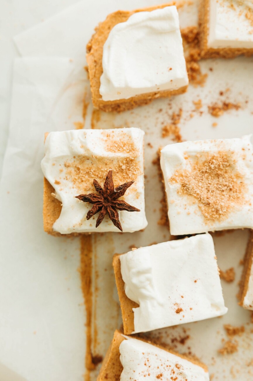 no bake pumpkin pie bars for thanksgiving