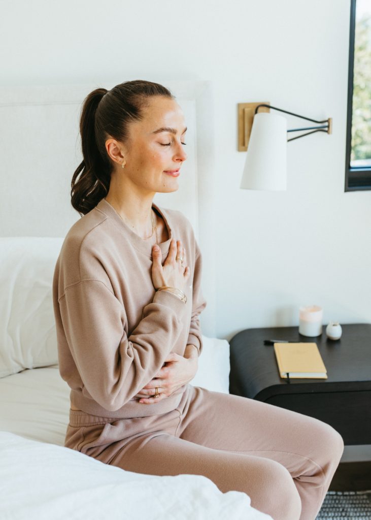 Megan Roup practicing breathwork