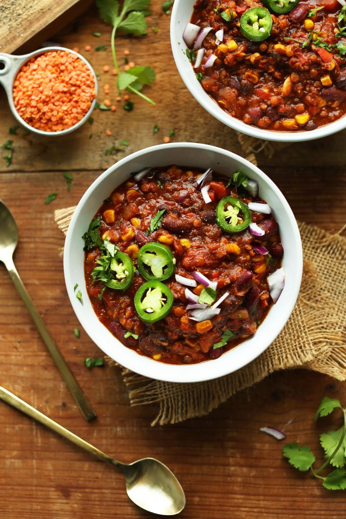 best chili recipes, 1-pot red lentil chili
