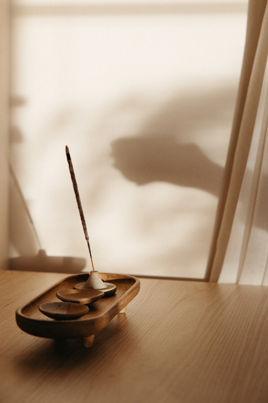 morning routine, incense, self-care, coffee