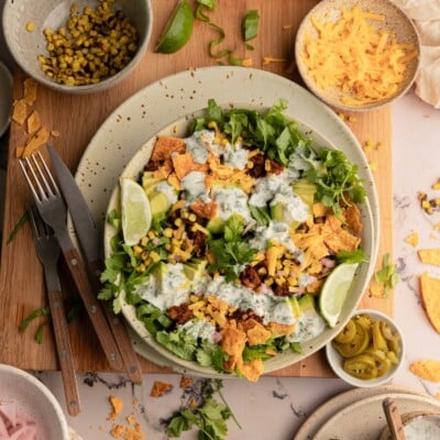 Loaded vegetarian taco salad