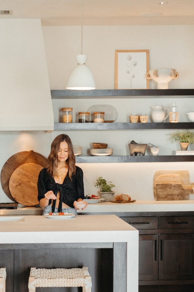 woman cooking in kitchen