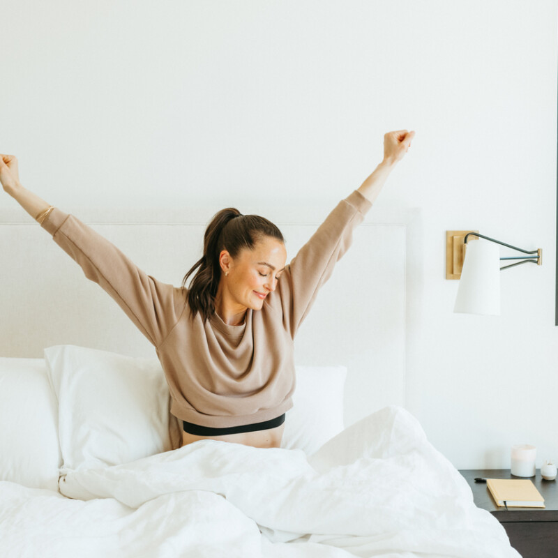 Megan Roup in bed_healthy energy drinks