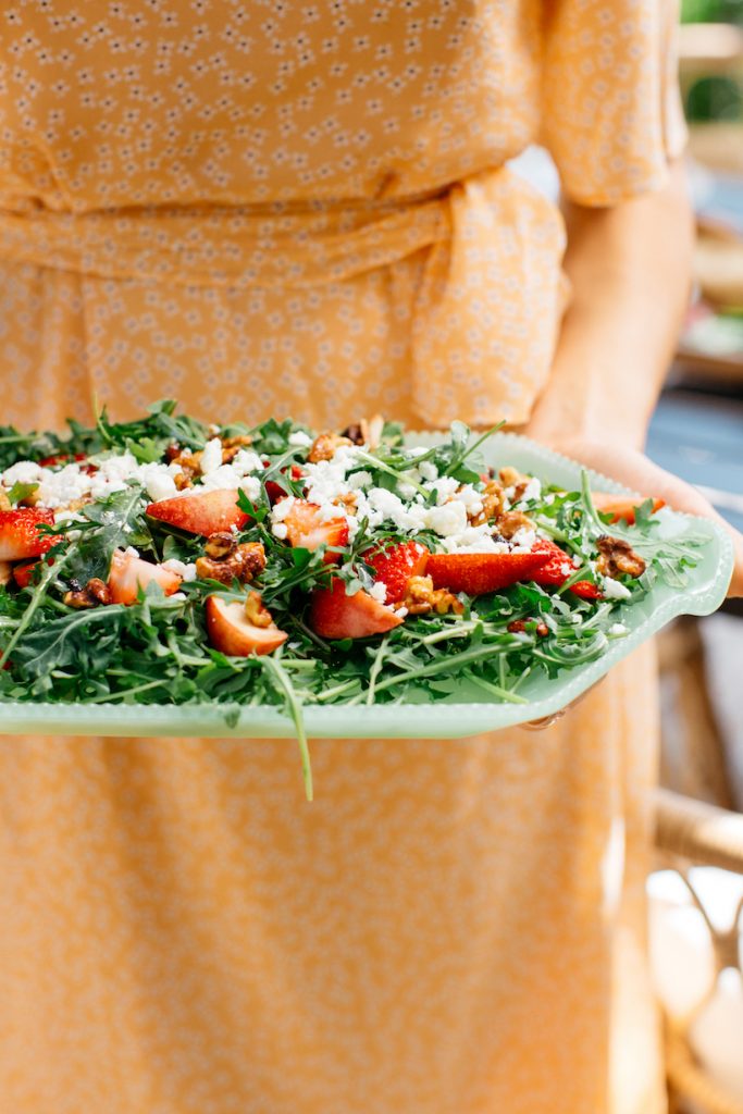 Strawberry arugula side salad recipe