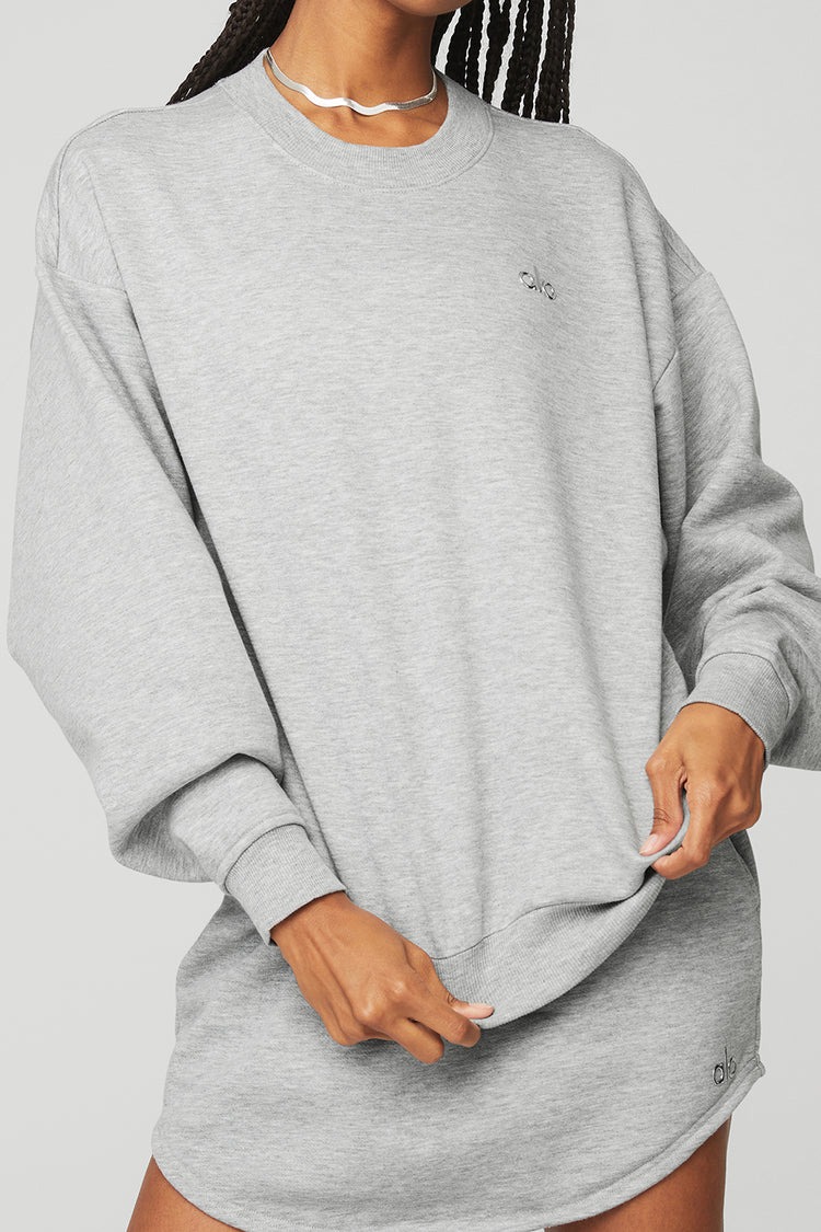 alo accolade crew neck sweatshirt school drop off outfit