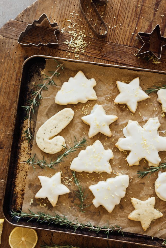 lemon rosemary shortbread cookies