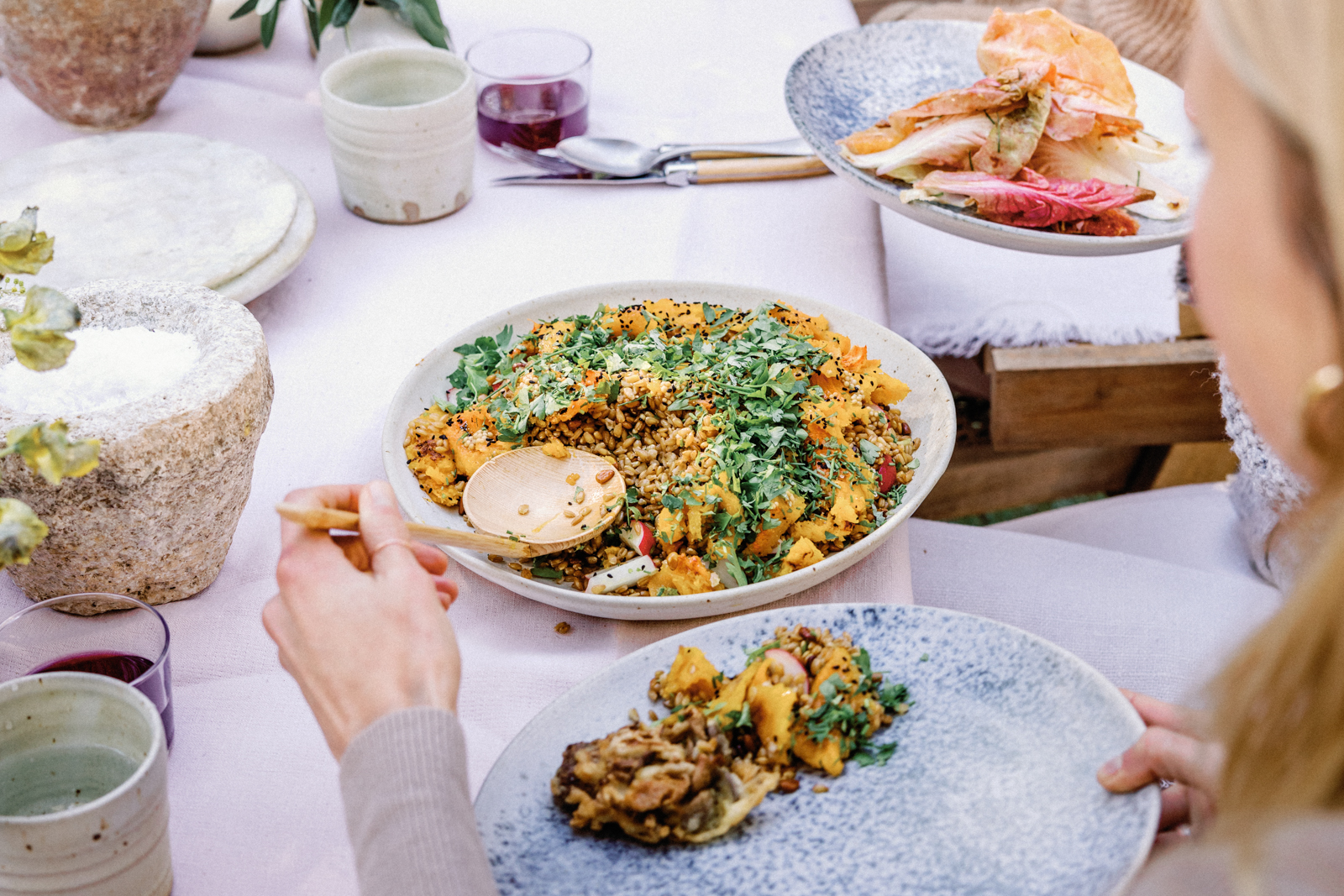 einkorn salad with charred squash_fall salad recipes
