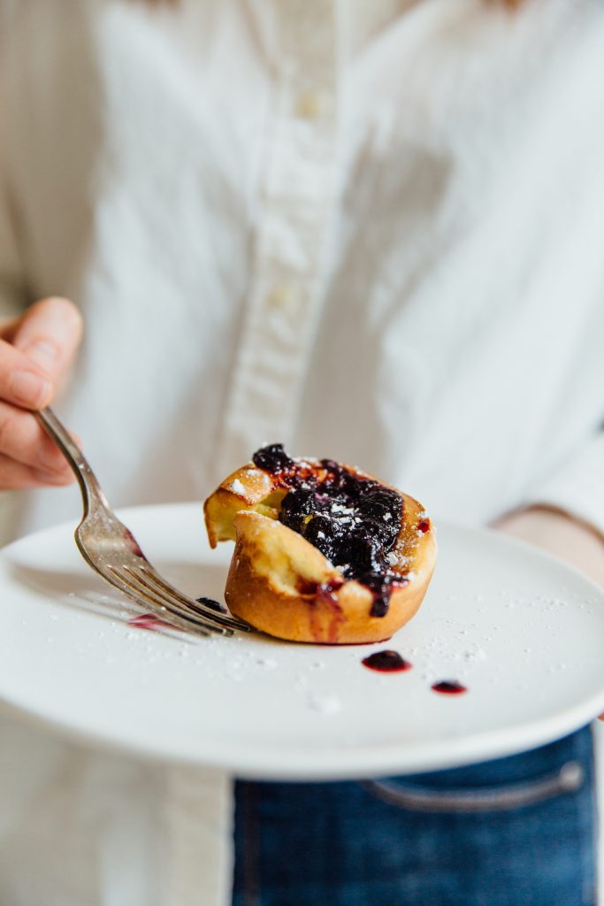 mini dutch babies + blueberry lemon compote