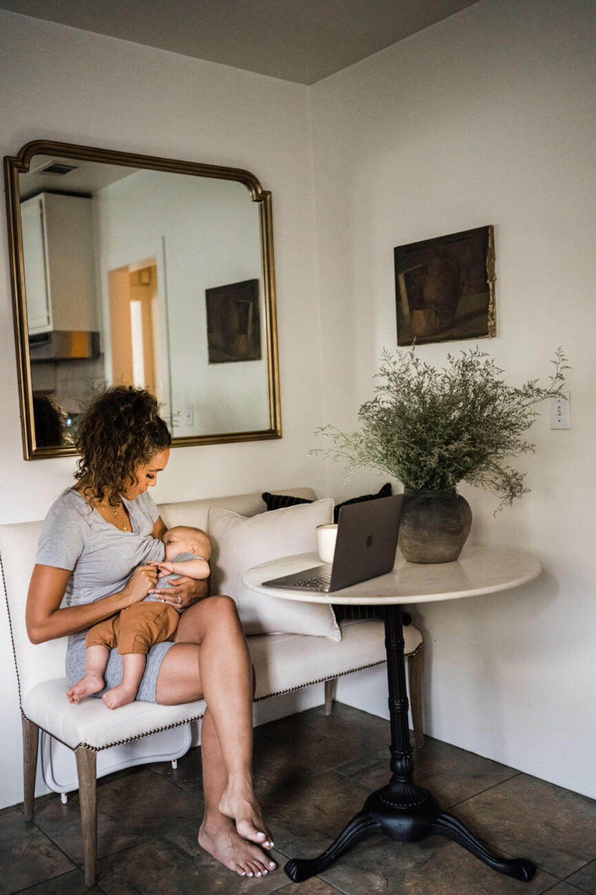 Woman breastfeeding.