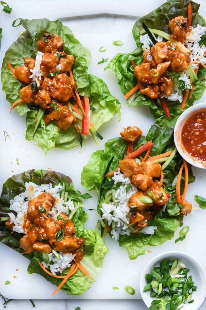 instant pot orange chicken lettuce wraps