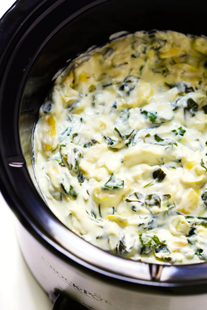 Crock Pot Slow Cooker Spinach Artichoke Dip