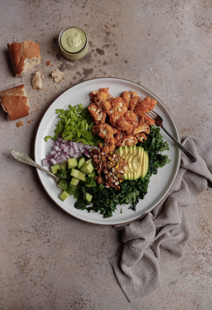 Buffalo Cauliflower Chopped Salad