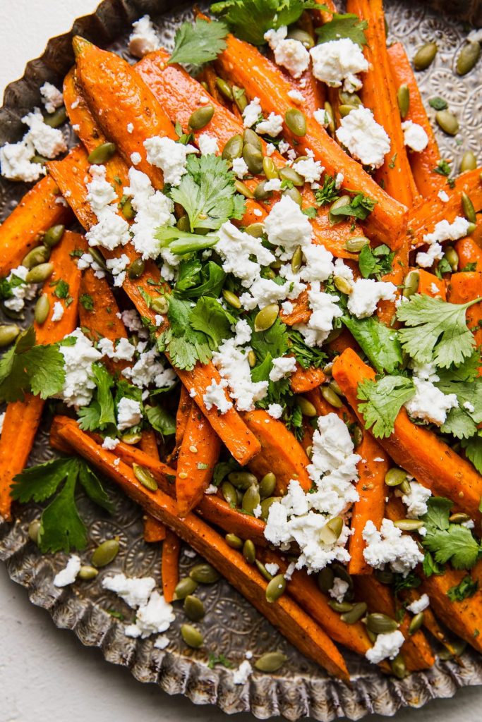Za’atar Roasted Carrots with Feta and Pumpkin Seeds