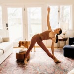Woman doing yoga.