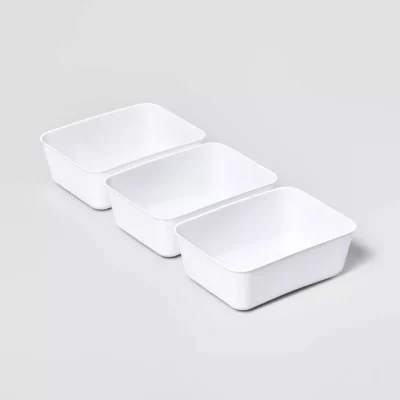 Bathroom storage caddies.