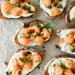 Spicy melon mint burrata toast.