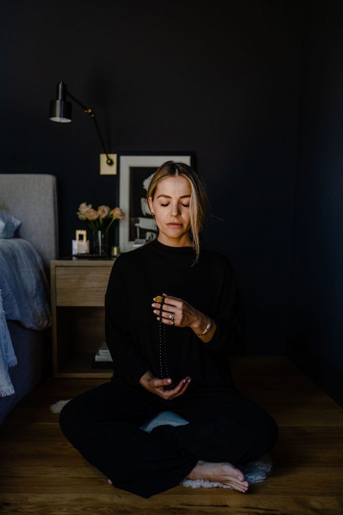 Woman meditating.