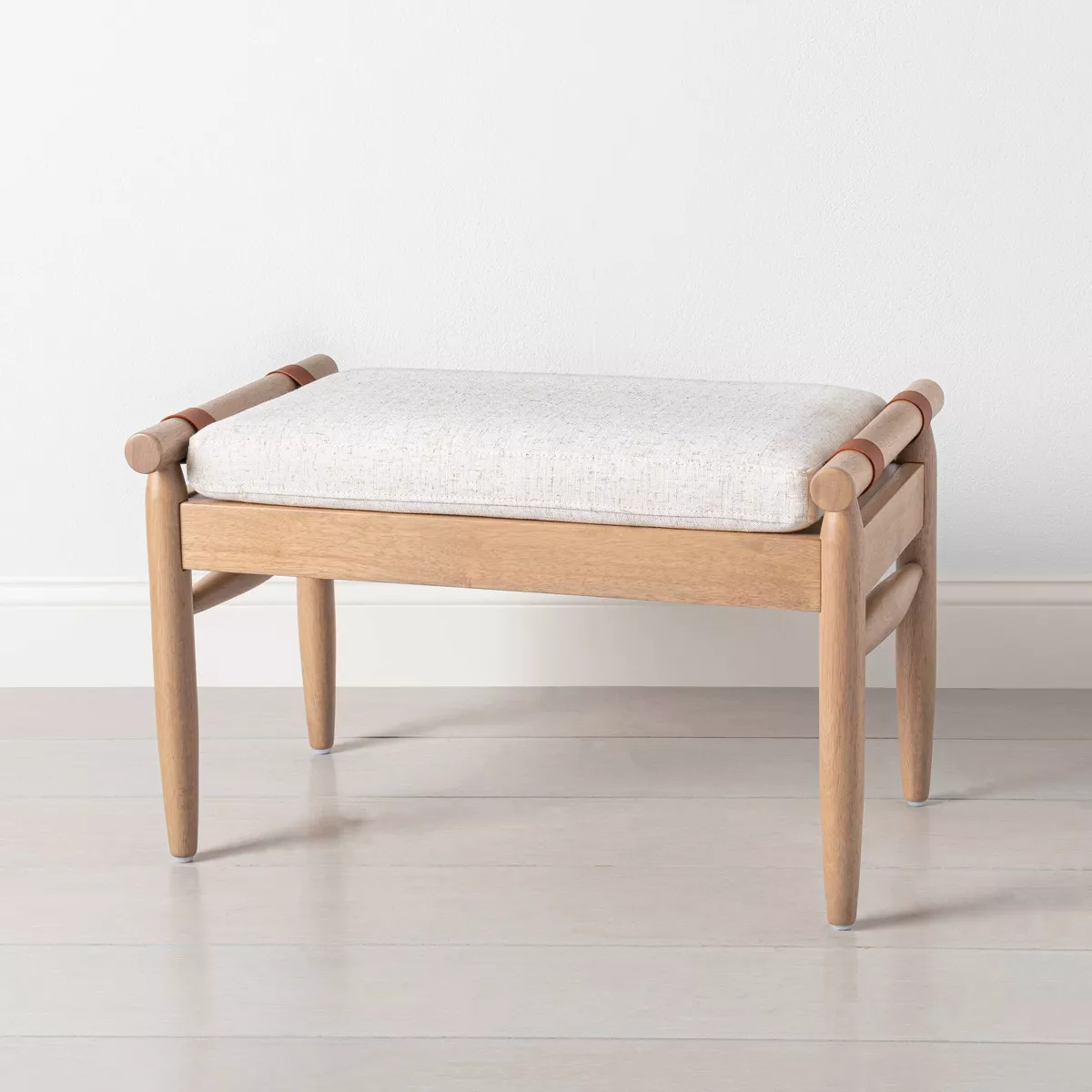 Upholstered Natural Wood Ottoman - Hearth & Hand™ with Magnolia