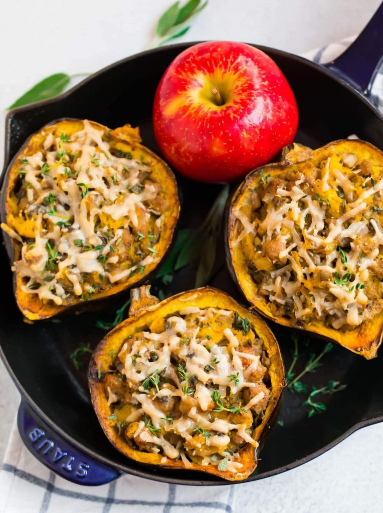 stuffed acorn squash with sausage