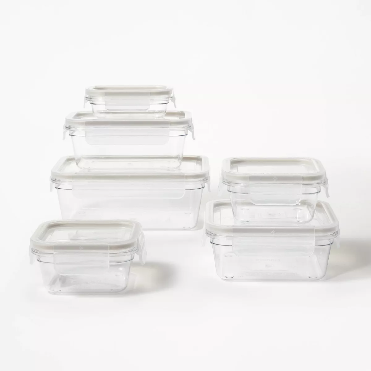 12pc (set of 6) Plastic Food Storage Container Set with Lids Clear - Figmint™