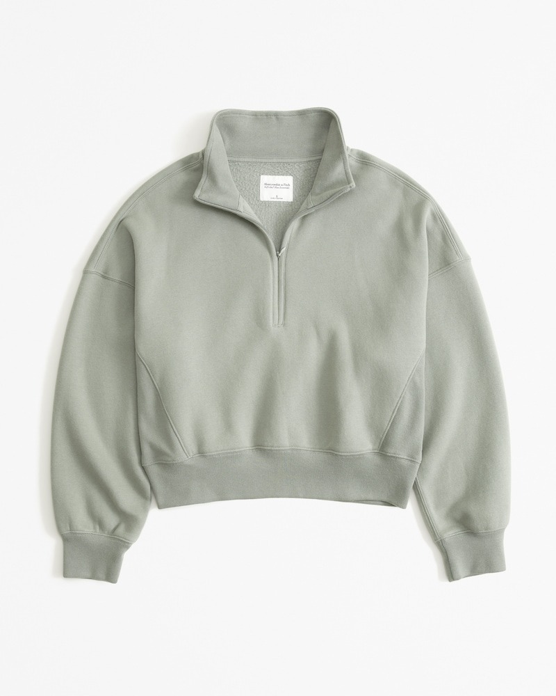 green half zip sweater for soft autumn