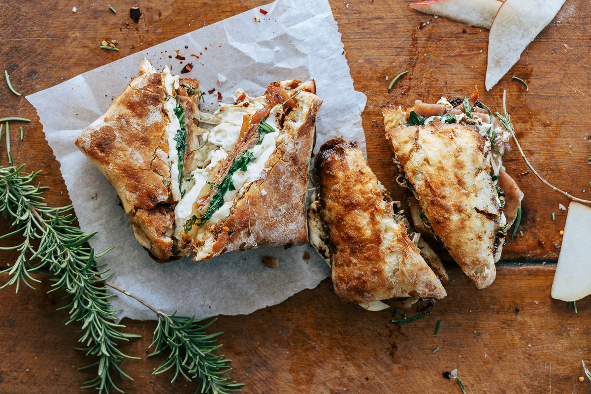pear, prosciutto, and mozzarella grilled cheese_too tired to cook recipes