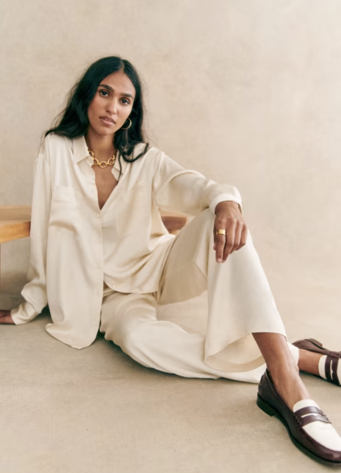 sezane satin shirt