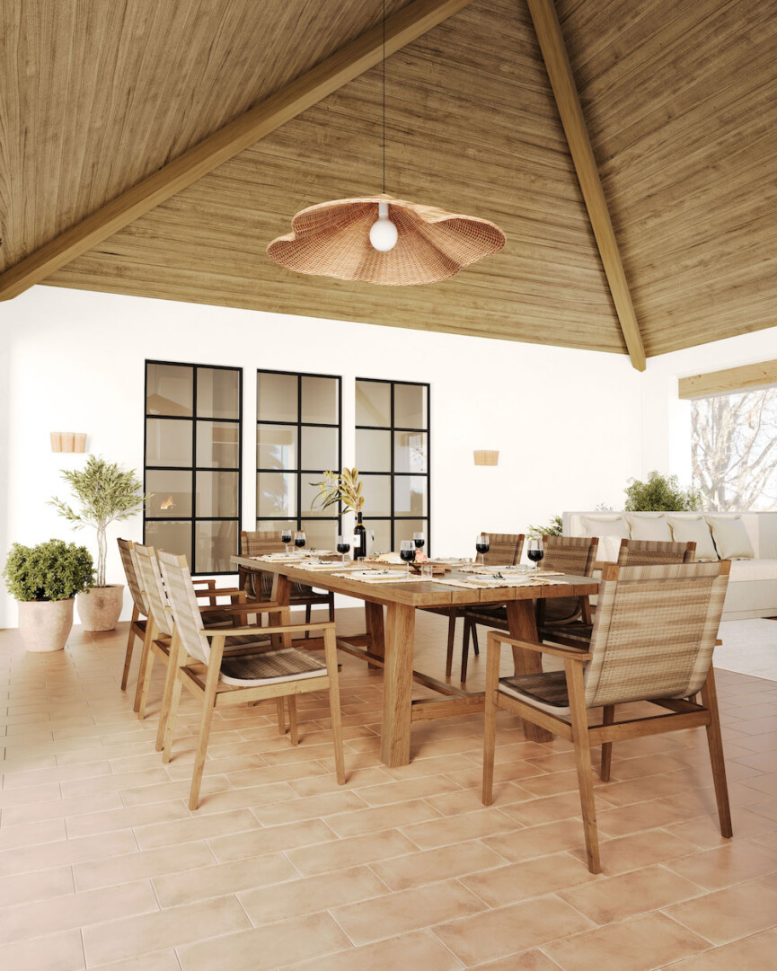 Outdoor dining table.