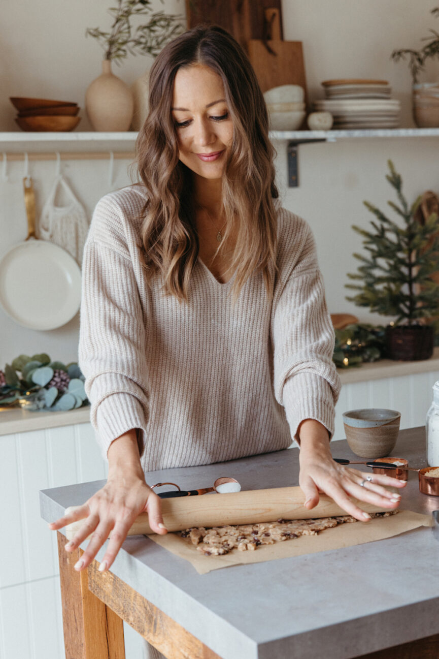 Woman baking cookies with the best gluten-free flour.