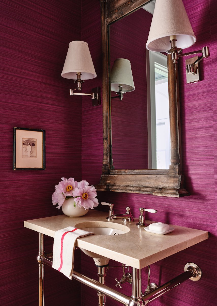 Purple powder room.