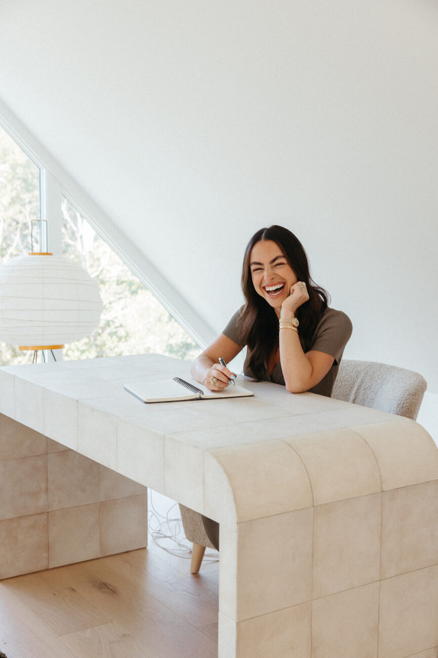 Sami Bernstein Spalter working at desk.