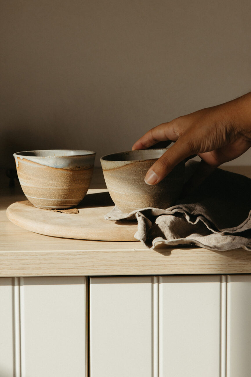 Ceramic mugs.