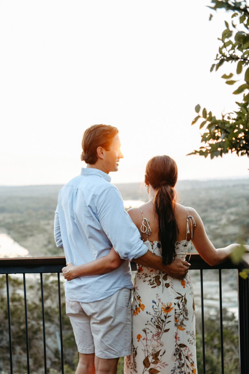 Couple looking at view.