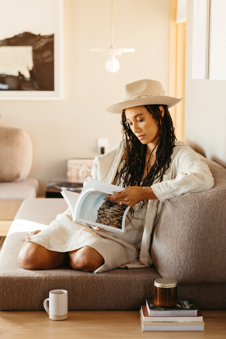 Woman reading.