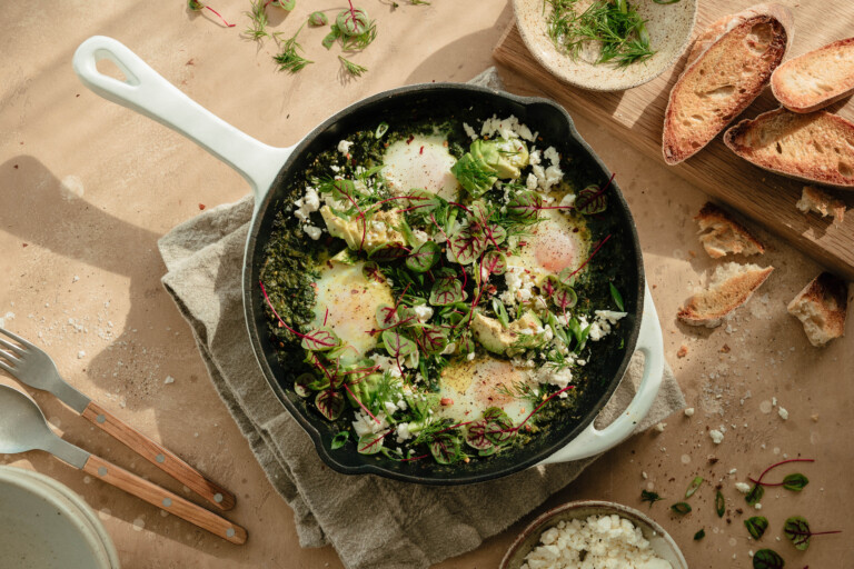 green shakshuka_easter brunch menu ideas