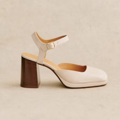Sézane Alexane Babies White Lacquer Heels