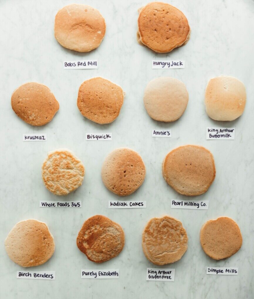 pancakes in rows_best pancake mix