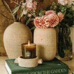 Candle books vase.