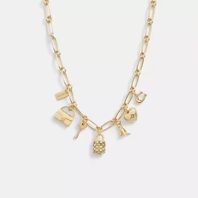 Coach Iconic Charm Chain Necklace