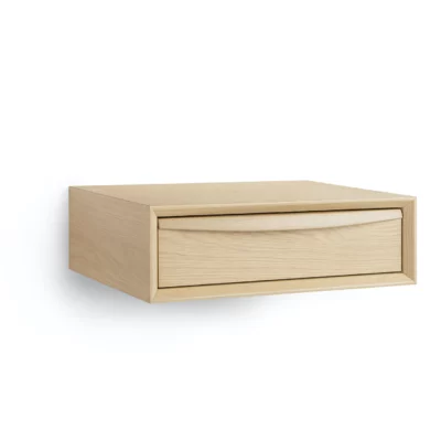 Lenia White Oak Floating Nighstand.