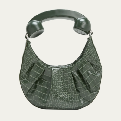 Puppets and Puppets Phone Croc Embossed Hobo Bag