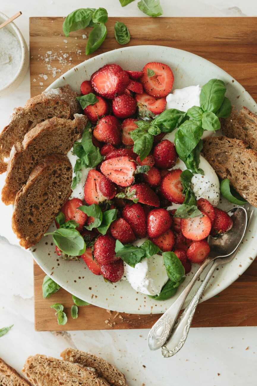 Strawberry caprese salad.