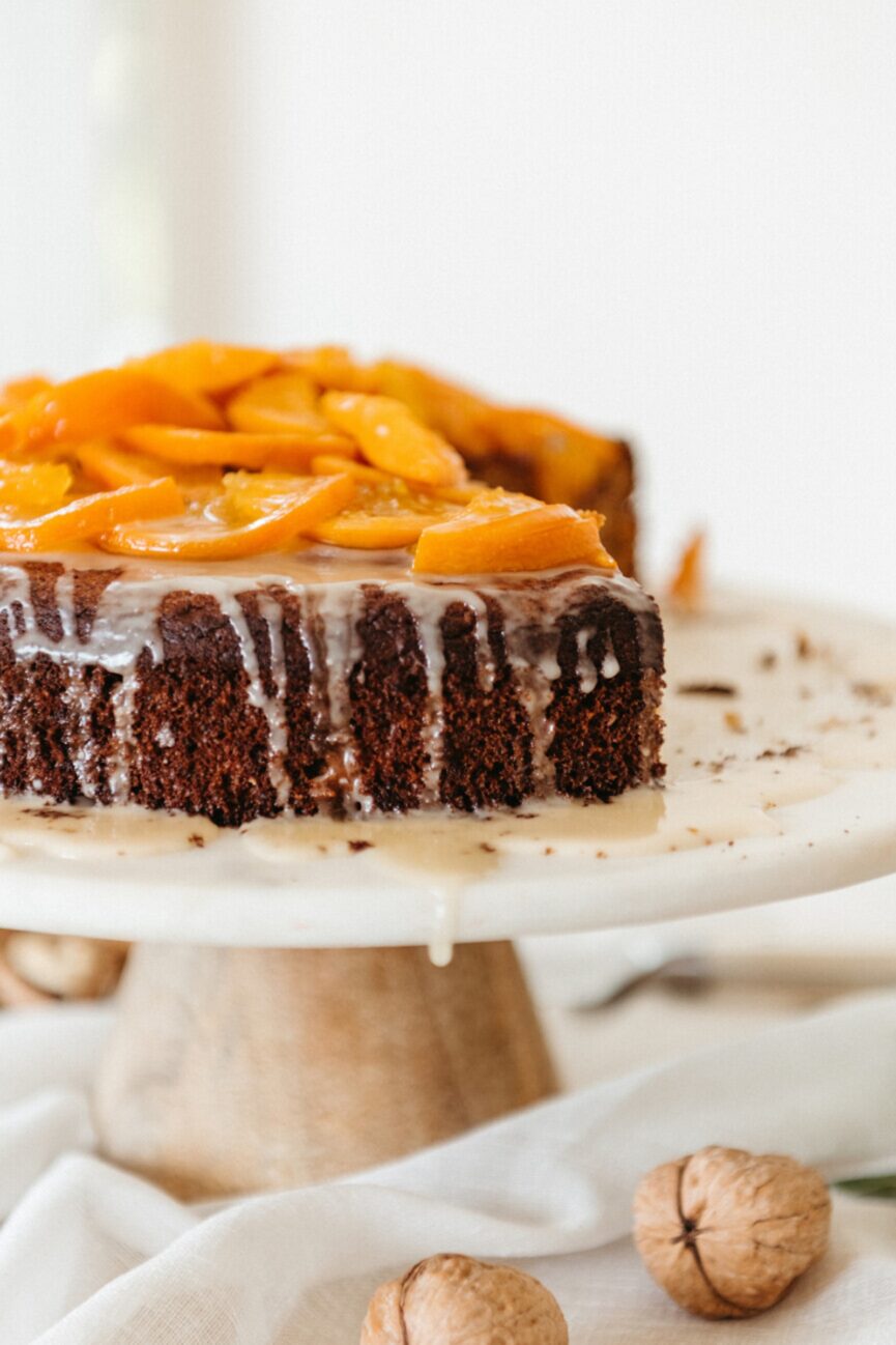 walnut & honey olive oil cake