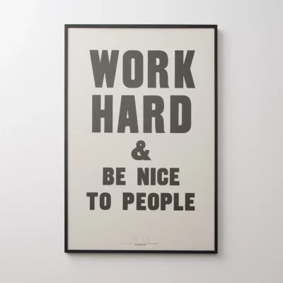 Work Hard Print by Anthony Burrill