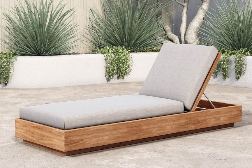 Pottery Barn Lanai Teak Outdoor Chaise Lounge