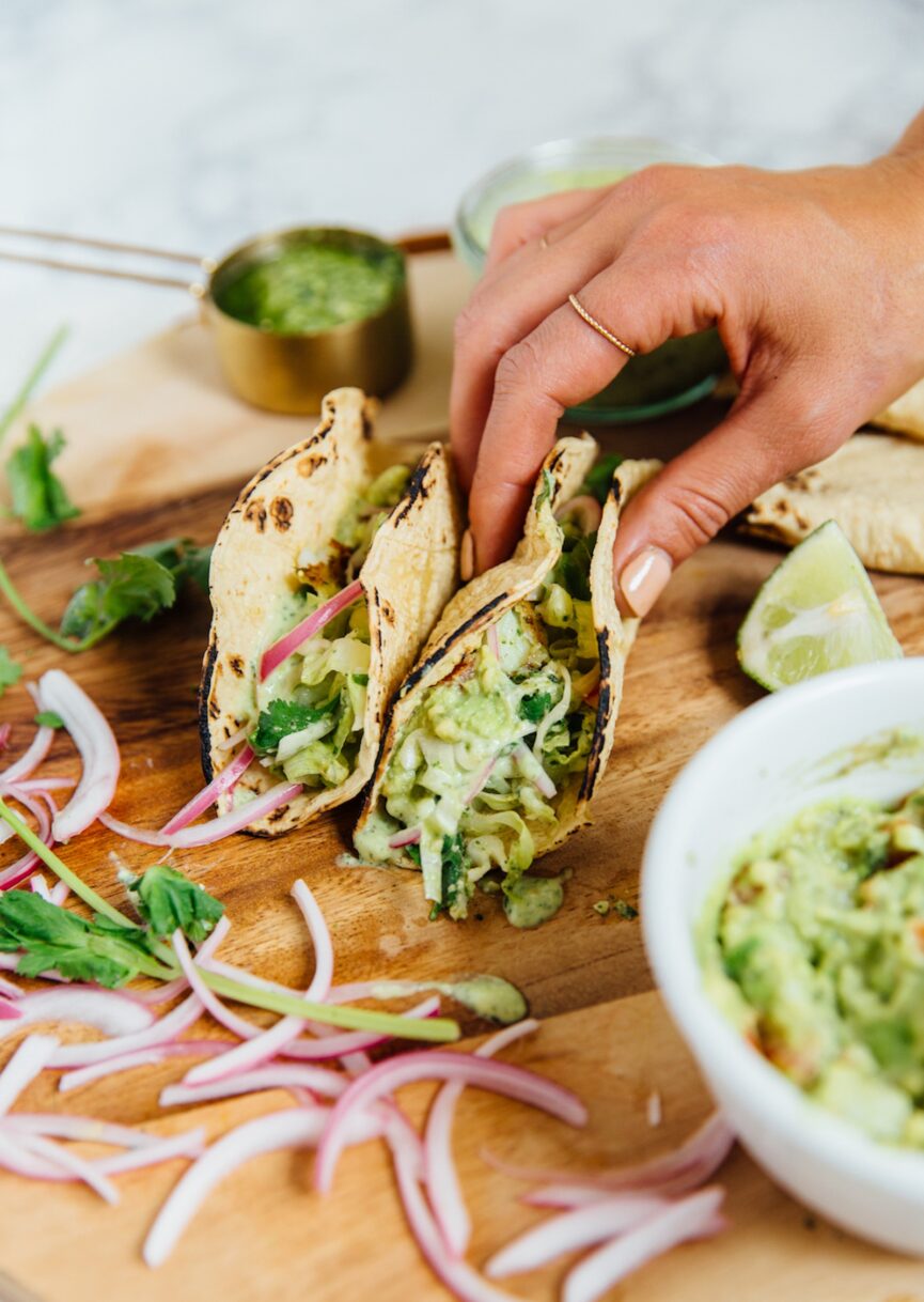 chimichurri fish tacos