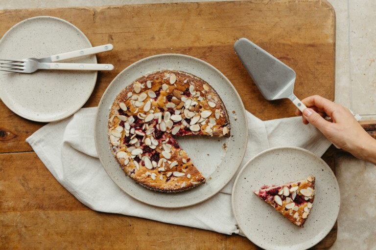 lemon raspberry almond cake_easter brunch menu ideas