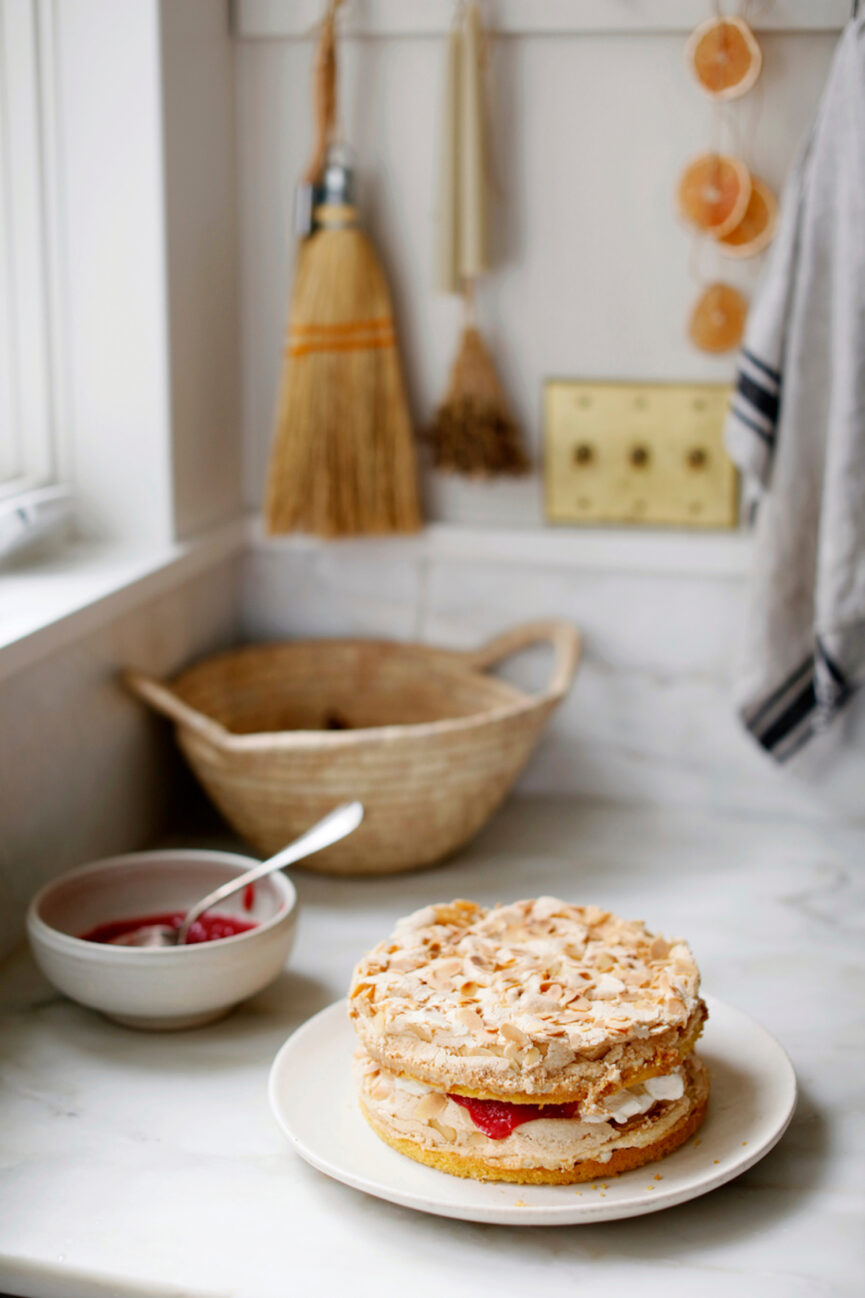 Rhubarb Meringue Cake